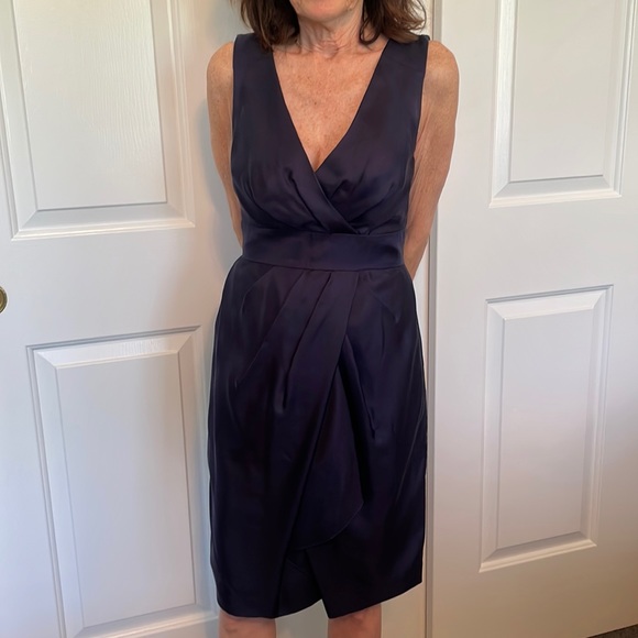 Banana Republic navy silk dress size 00 petite - Picture 1 of 6